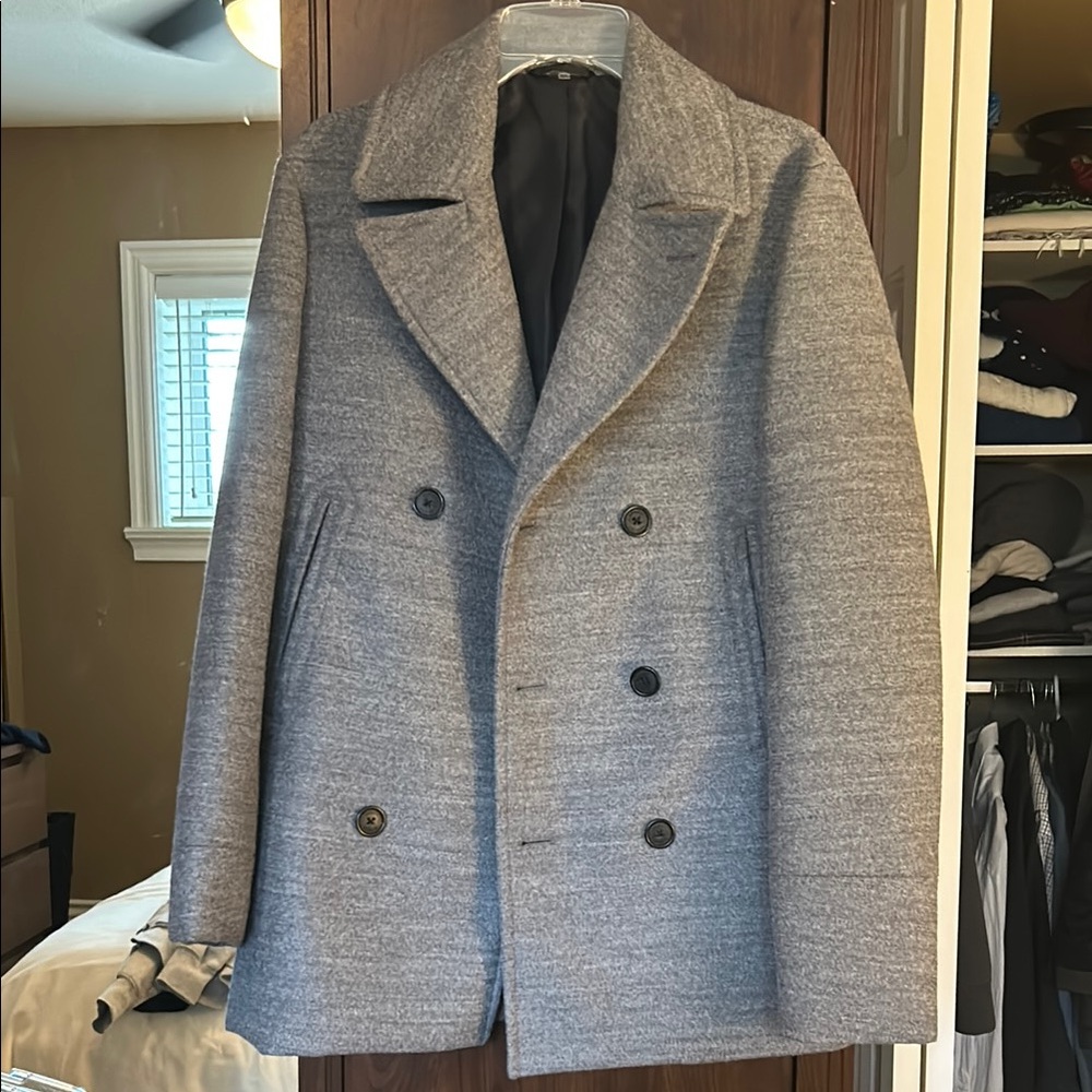 Men's Wool Gray Double-Breasted Coat
